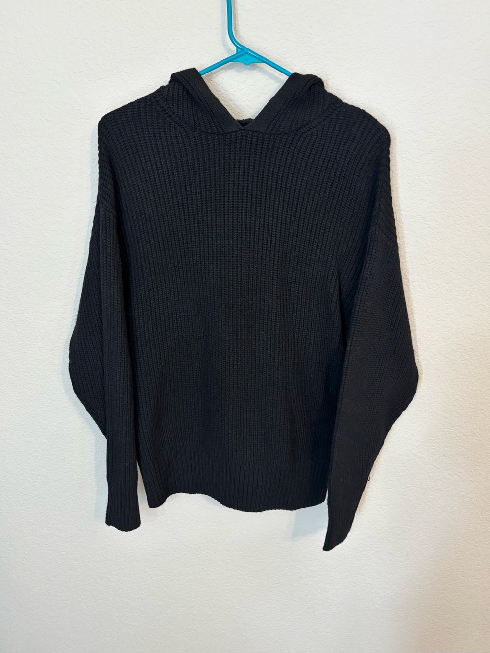 wild fable Black Ribbed Hooded Knit Top - XXS